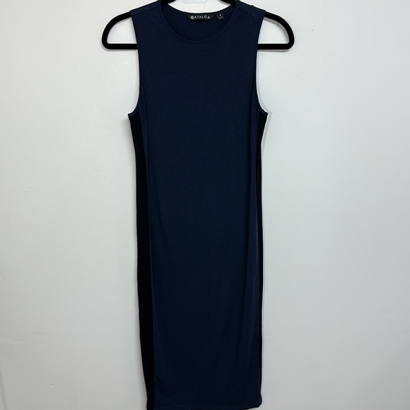 Athleta Sunstream Colorblock Midi Dress Navy Small - Picture 3 of 7